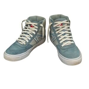 Airwalk‎ Womens Varial Hi Top Shoes 9 Blue Floral Suede Canvas Skate Style